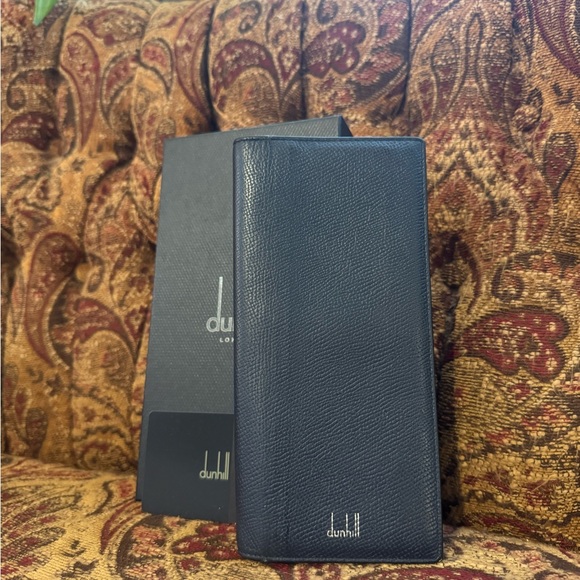 Dunhill Navy Calfskin Leather Card Holder